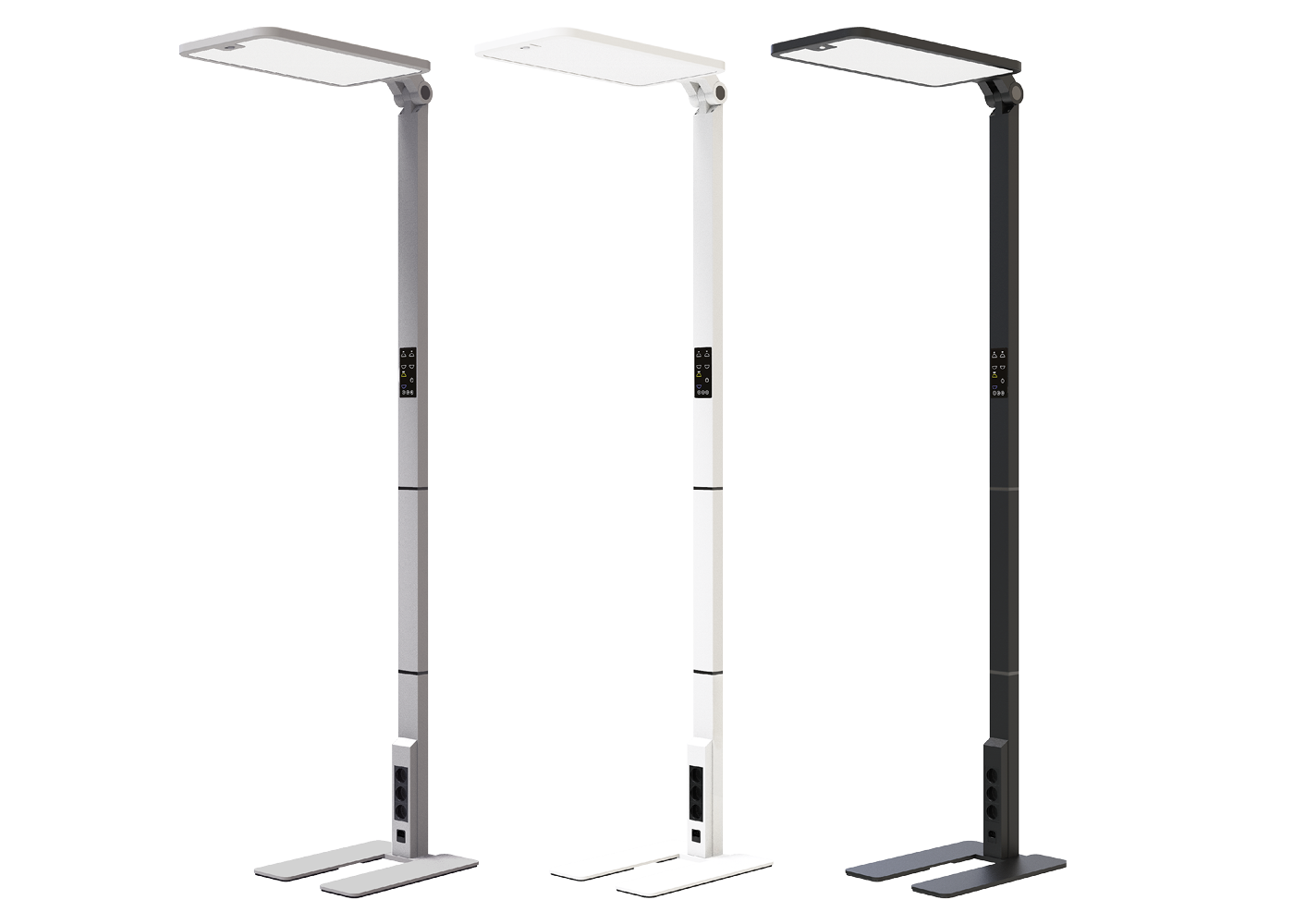 LED Bürostehleuchte STARIS, silbergrau, weiß und schwarz