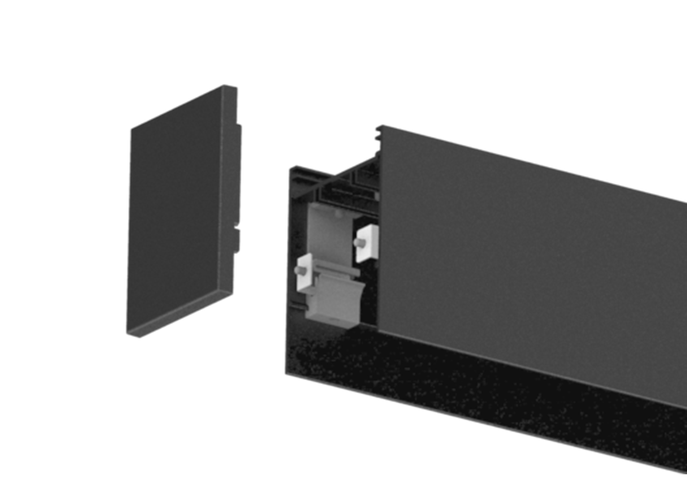 Endkappen LED Linearleuchte CENORA, schwarz