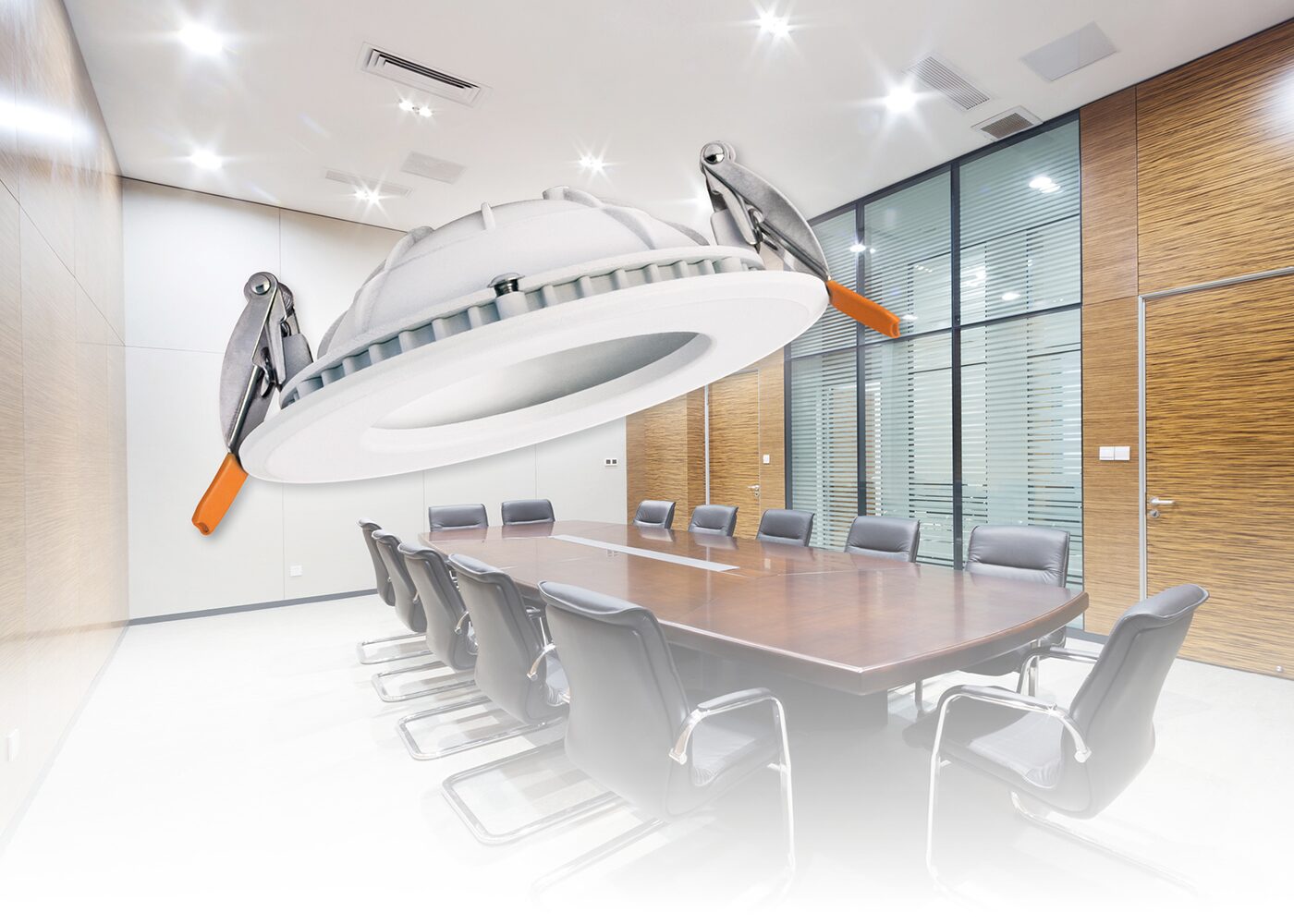 Anwendung Konferenzraum LED Downlight GHOST, weiß
