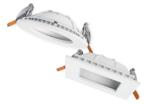 LED Downlight GHOST als runde und quadratische Variante, weiß