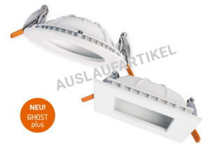 Auslaufartikel - LED Downlight GHOST als runde und quadratische Variante, weiß