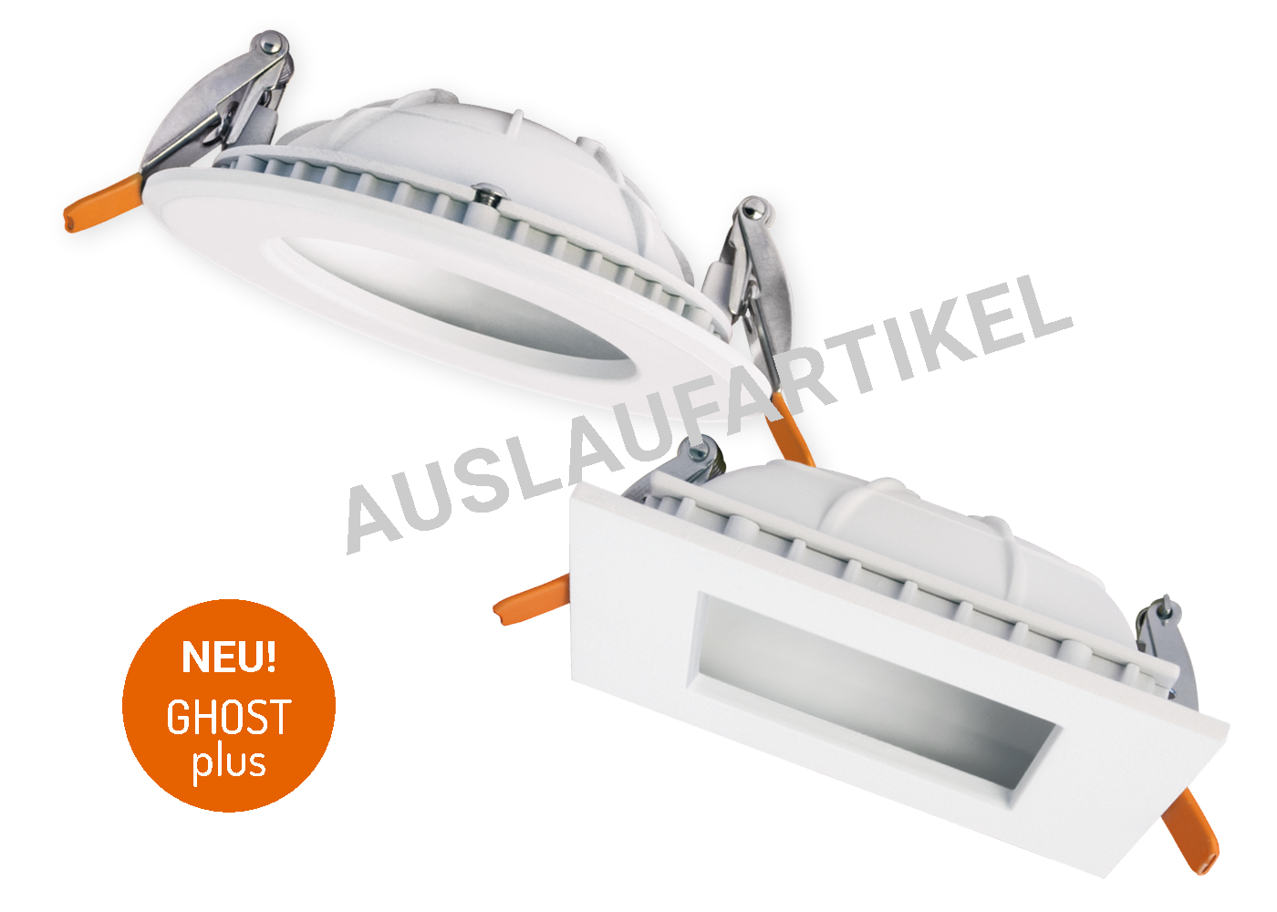 Auslaufartikel - LED Downlight GHOST als runde und quadratische Variante, weiß