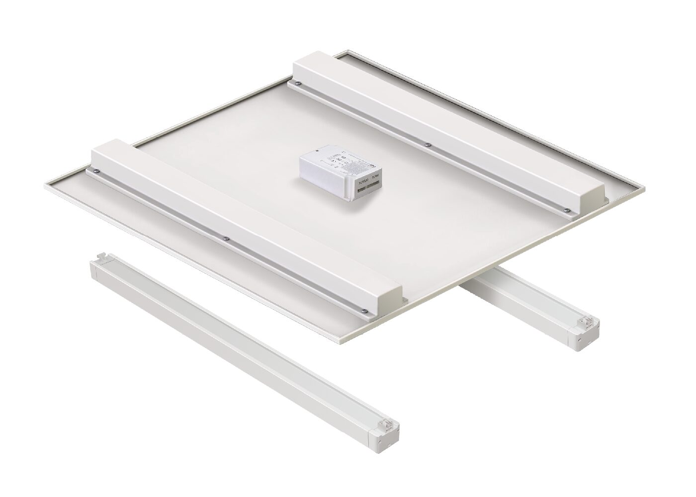 Rückansicht LED Panel NOVO click mit einsetzbaren Reflektormodulen