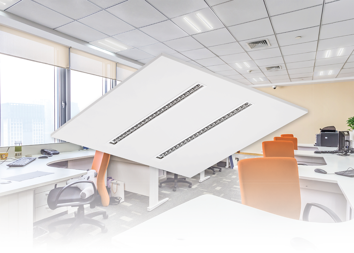 Anwendung Bildschirmarbeitsplätze LED Panel NOVO