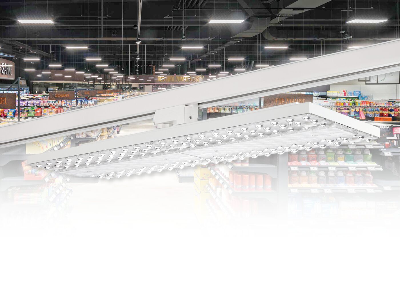 Shop-Beleuchtung LED Trackpanel TABLO plus in weiß