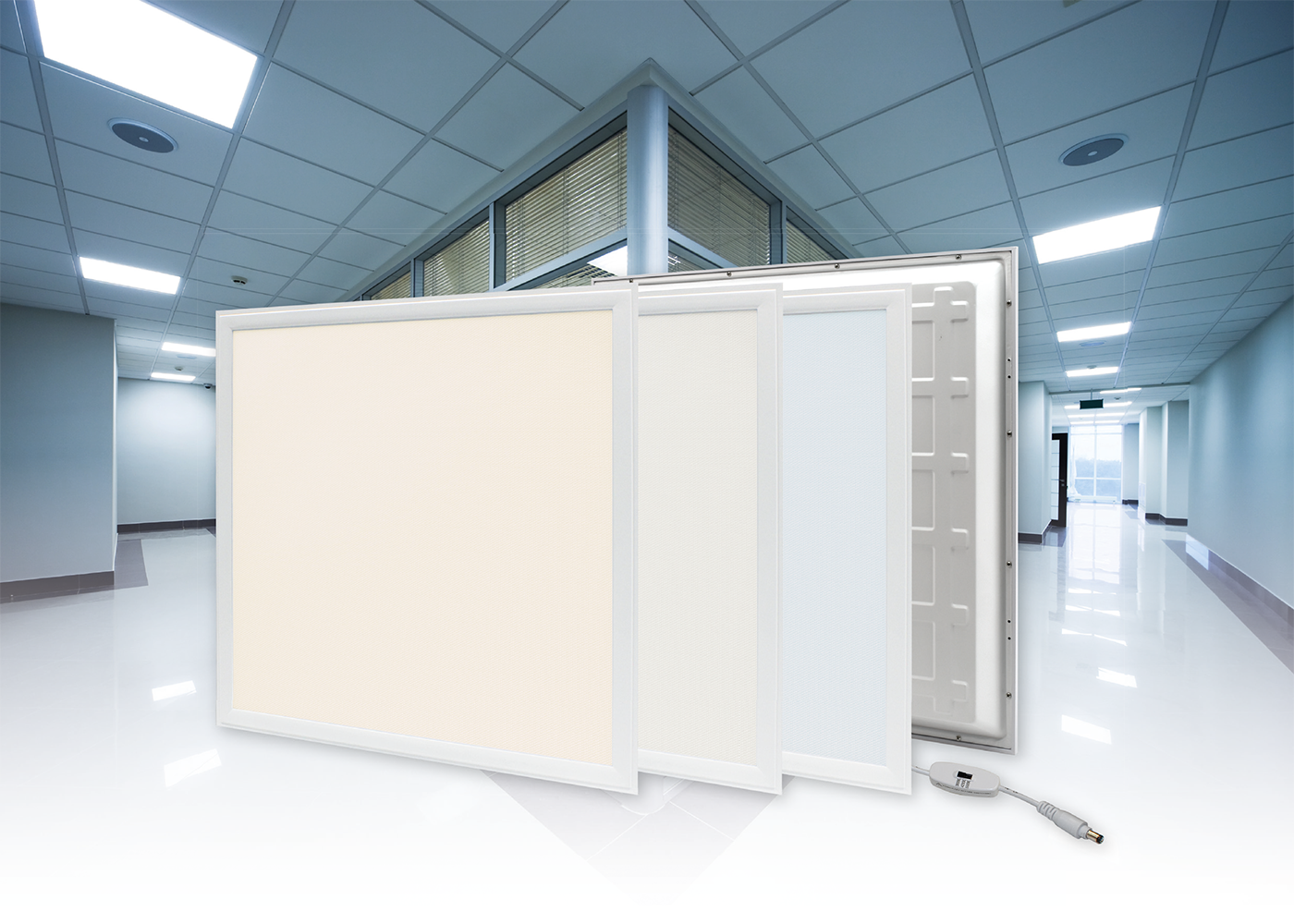 Anwendung Flure des LED Panel SWITCH plus mit Farbtemperaturwahl