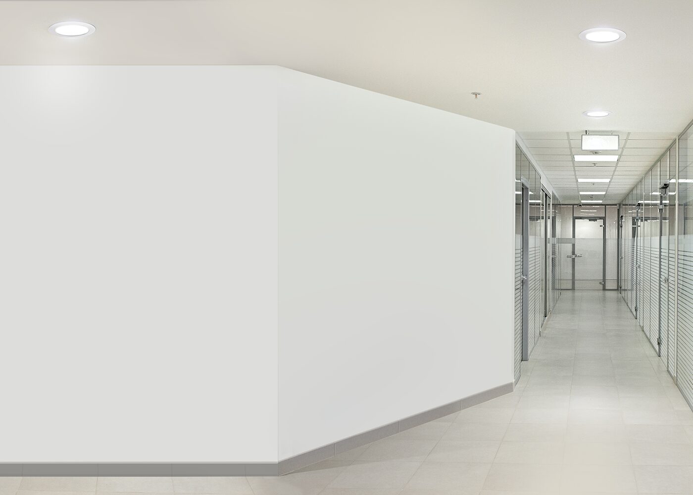 Anwendung LED Rund-Panel SUNOVA im Flur