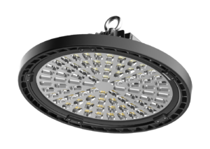 Seitliche Ansicht LED Hallentiefstrahler VENTO switch mit Matrix-Reflektor