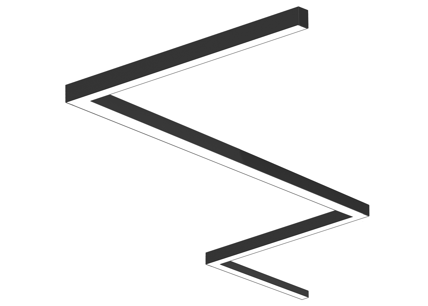 Zickzack-Formation LED Linearleuchte CENORA, schwarz
