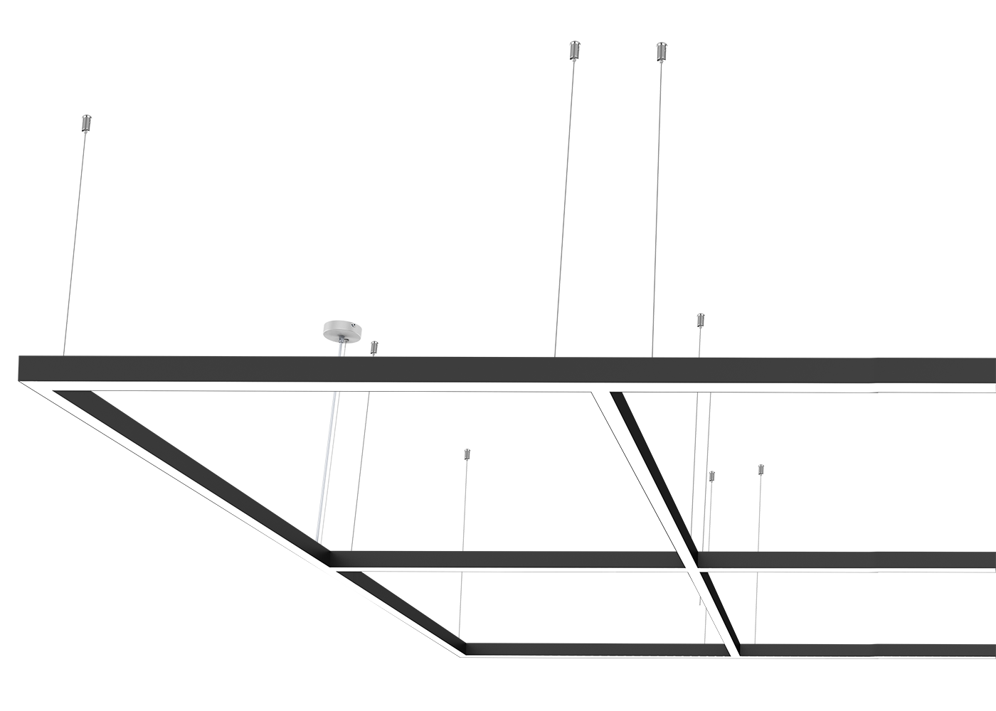 Rechteckige Formation LED Linearleuchte CENORA, schwarz