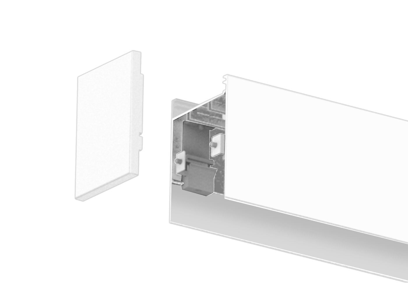Endkappen LED Linearleuchte CENORA, weiß