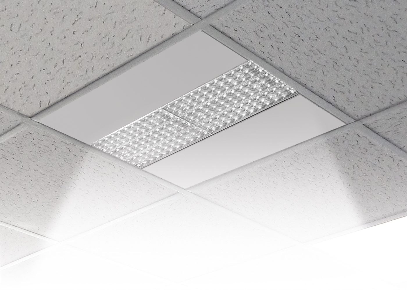 LED Trackpanel TABLO plus eingebaut in eine Rasterdecke