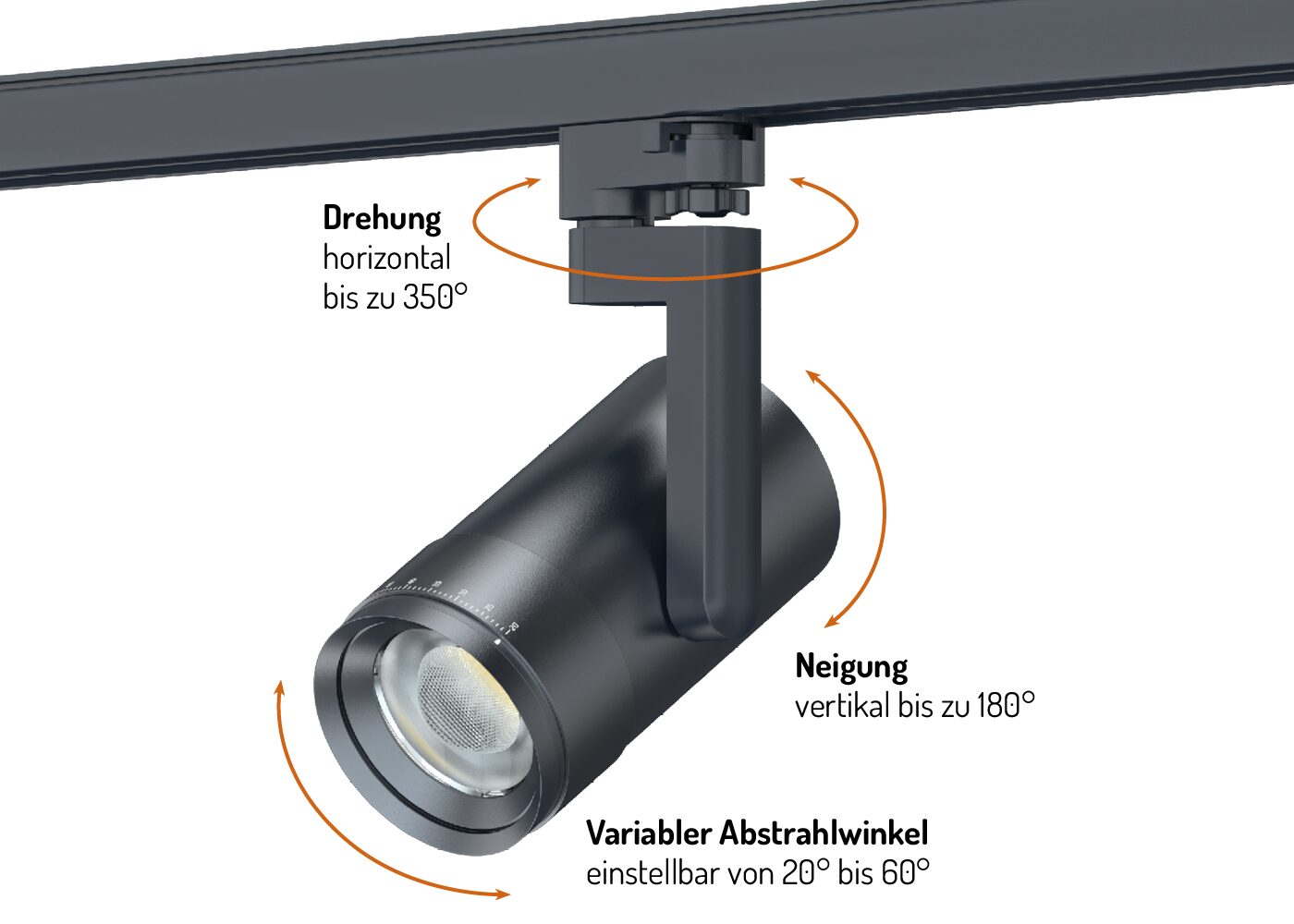 Variable Drehung und Neigung LED Tracklight TALENTO