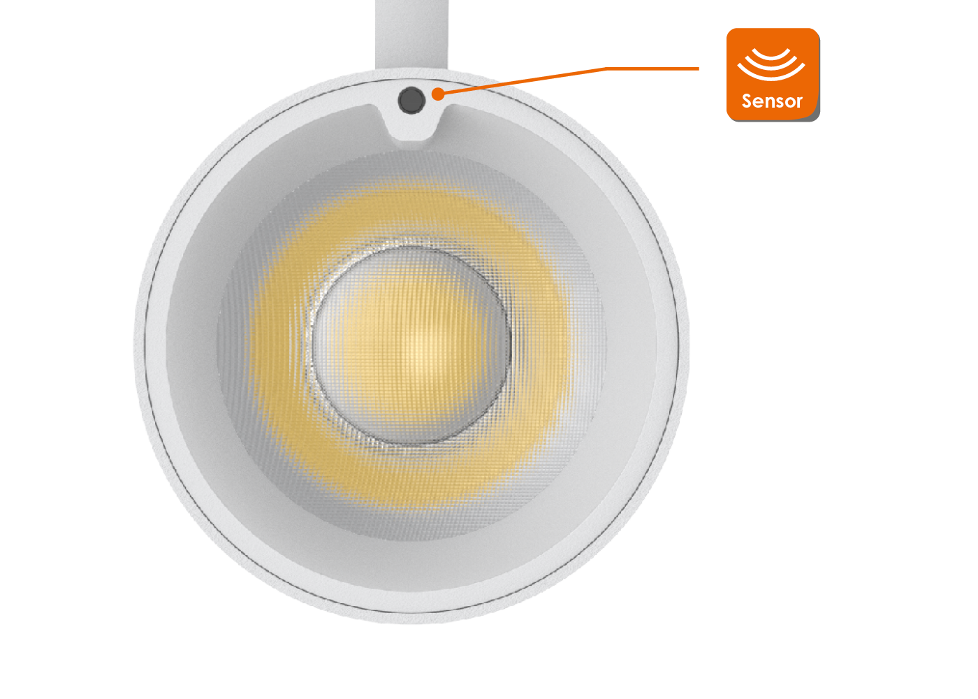 Smarter Sensor an der Frontseite des LED Tracklight CAMELEO