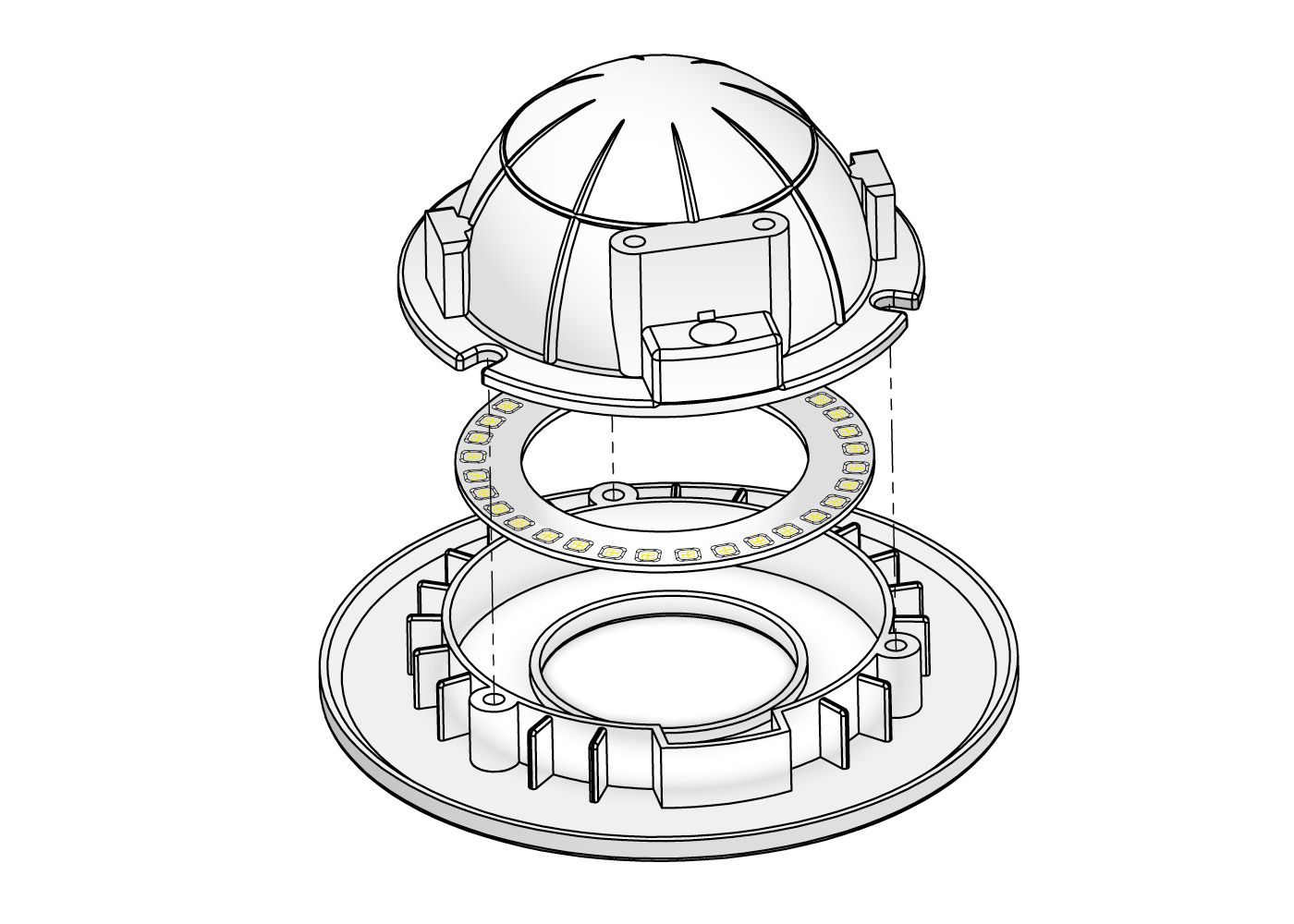 Explosionszeichnung LED Downlight GHOST