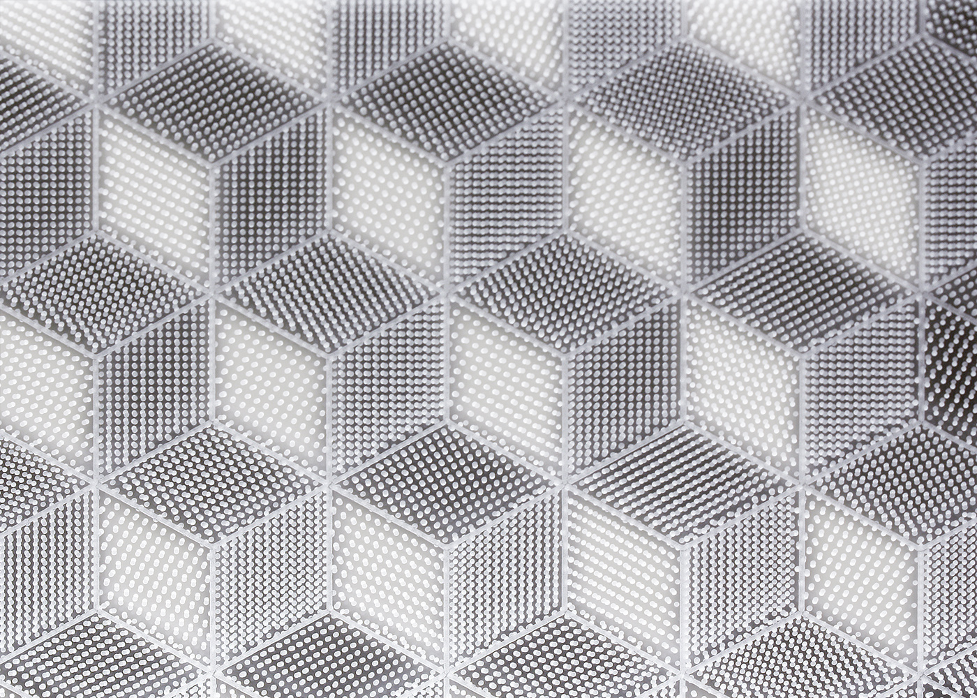 Ausschnitt Diffusor mit Wabenstruktur LED Hängeleuchte MATRICO plus