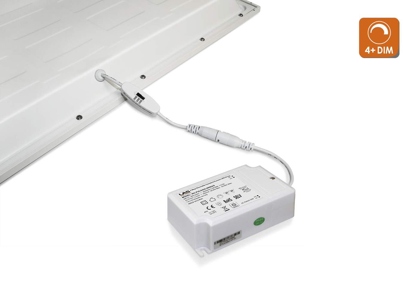 4-Stufen-Treiber angeschlossen am LED Panel switch plus