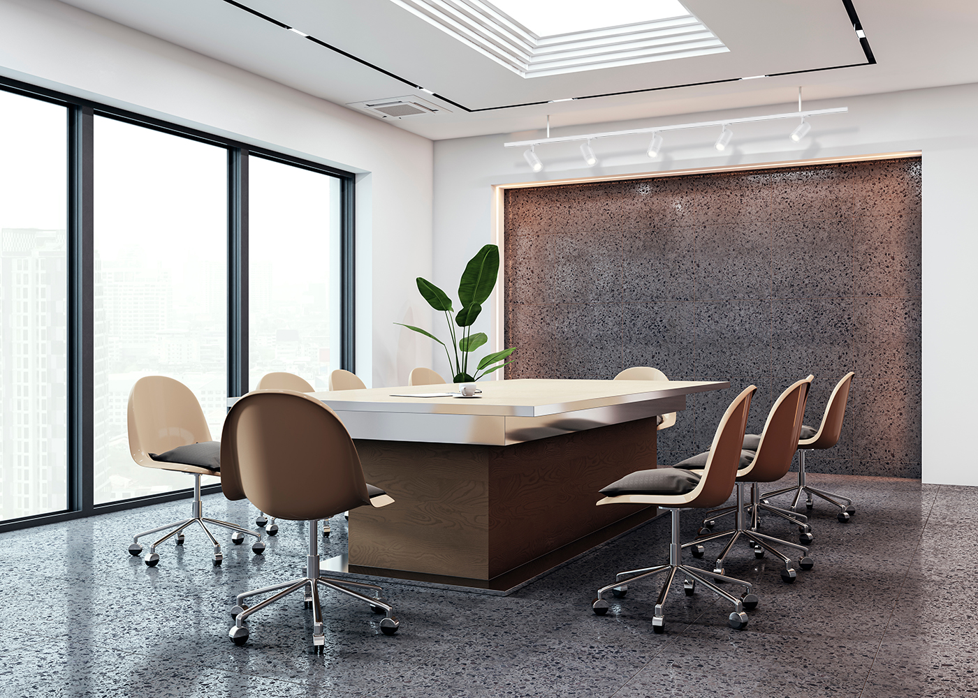 Anwendung Konferenzraum LED Tracklight TALENTO mini für eine gezielte, farbechte Ausleuchtung