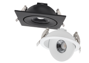 Schwenkbare LED Downlight MOVO Varianten in schwarz und weiß, quadratisch und rund