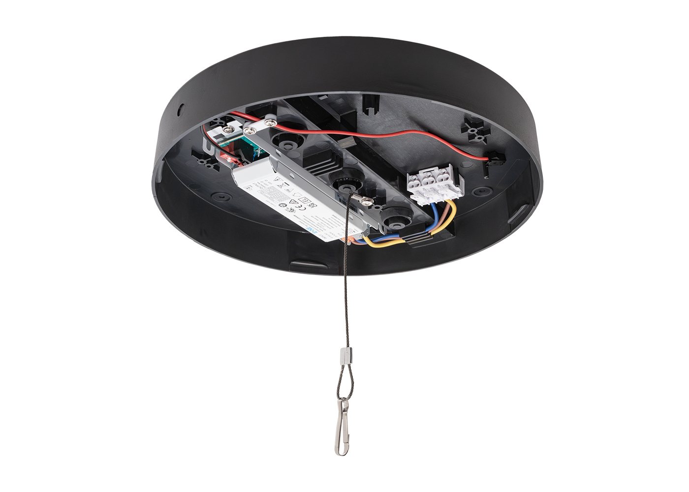 Montageplatte LED Anbauleuchte SUNERO in schwarz mit Absturzsicherung und EL-zertifizierten Treiber