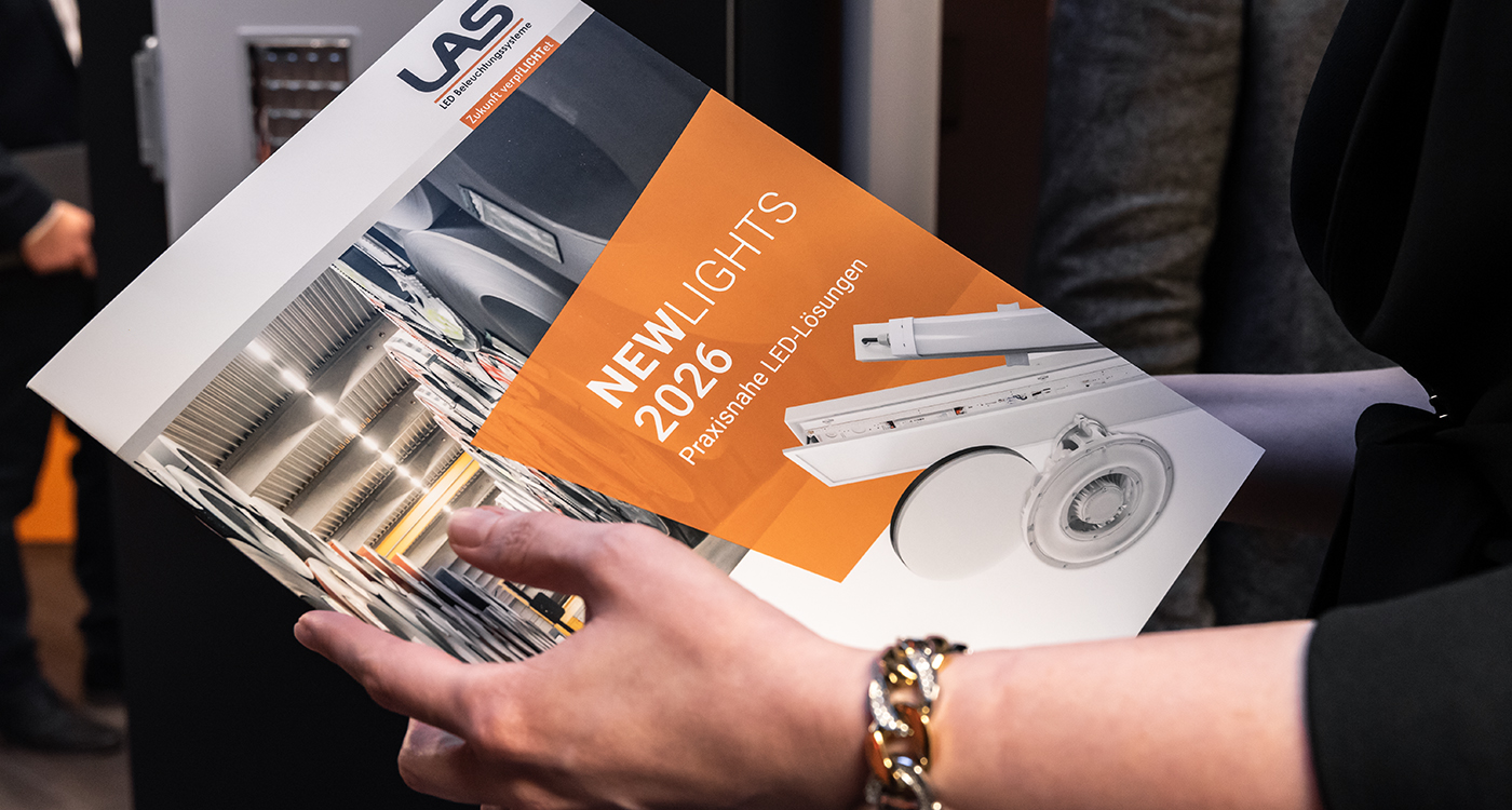 LAS Neuheiten-Broschüre "NEWlights" mit neuen innovativen LED-Produkten auf der light+building