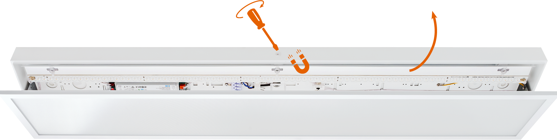 LED Anbauleuchte OPERO mit herausnehmbaren Geräteträger und modularem Konzept