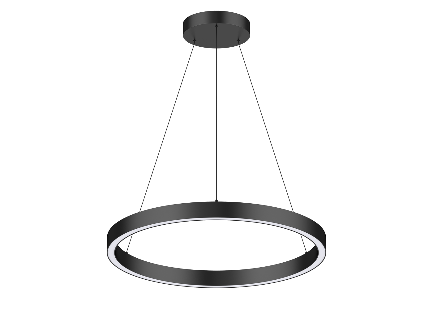 LED Pendelleuchte CENORA rund 80 cm schwarz