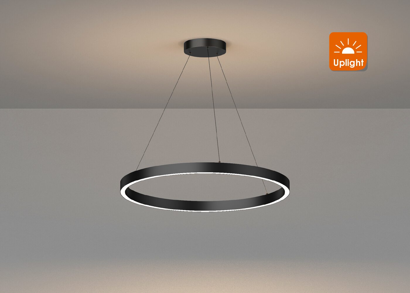 LED Pendelleuchte CENORA rund mit indirekter Beleuchtng durch atmosphärisches Uplight
