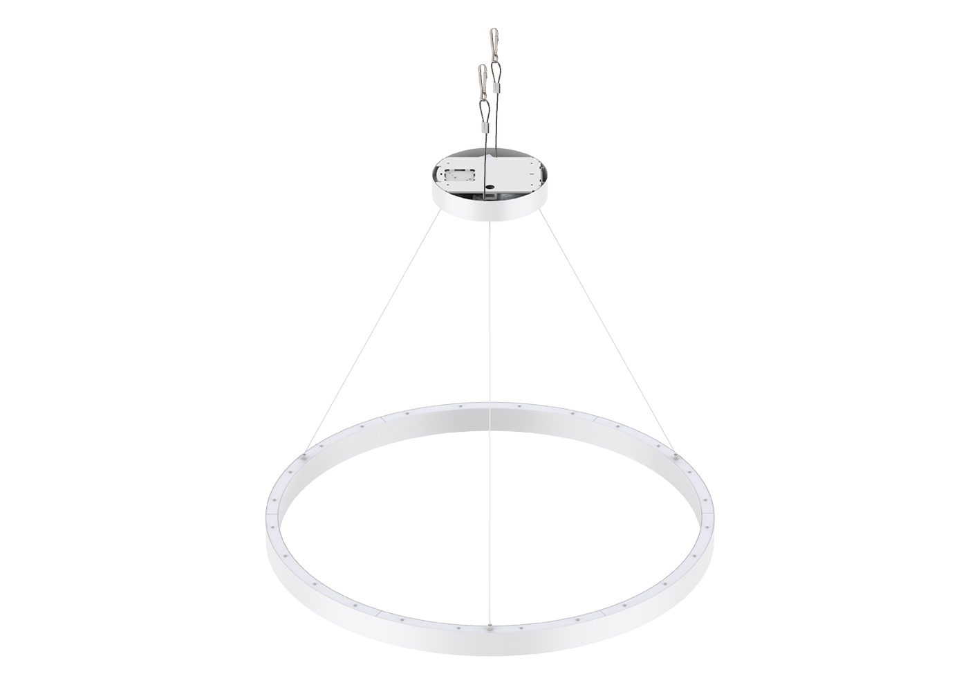 Aufsicht LED Pendelleuchte CENORA rund mit indirektem Uplight und Baldachin mit Absturzsicherung
