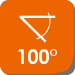 Icon Abstrahlwinkel 100°